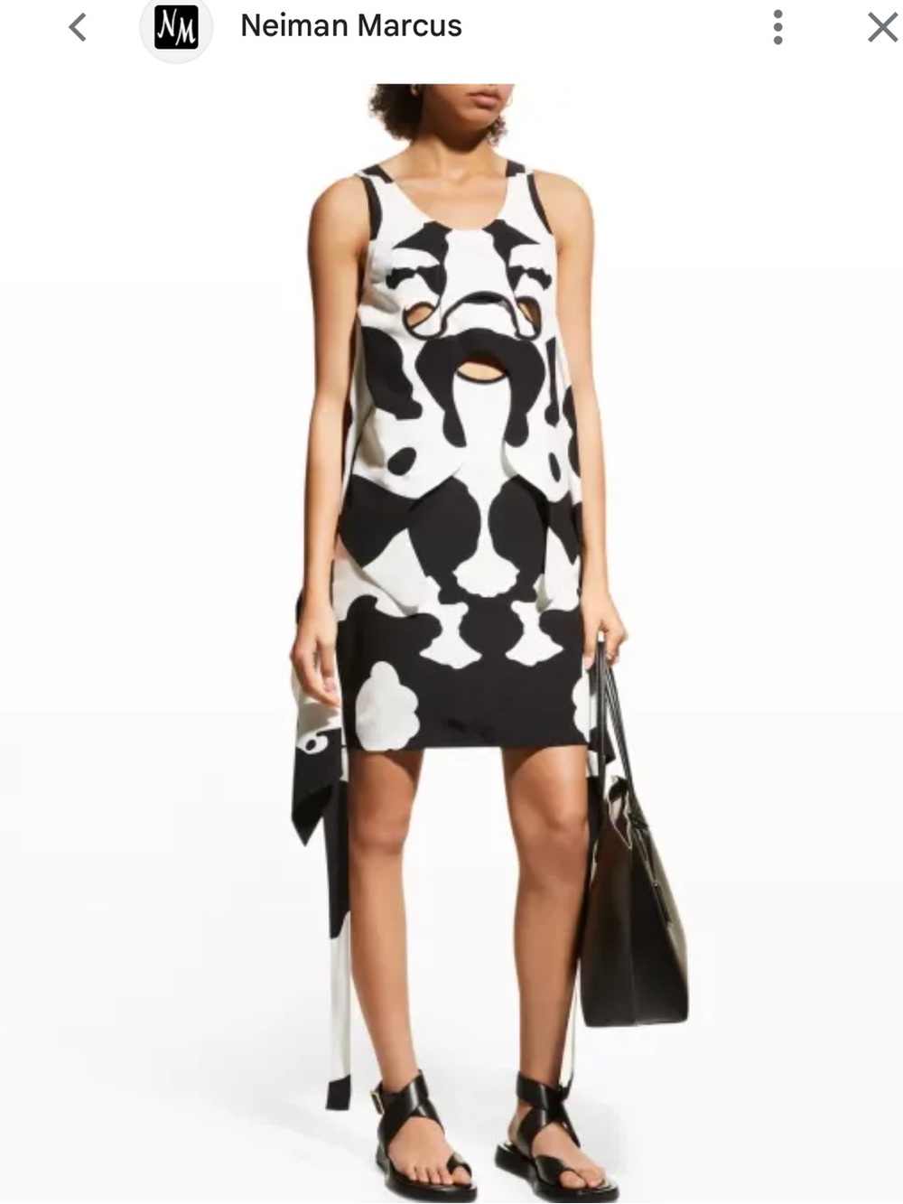 NWT Burberry Cow-Print Pieced Cutout Silk Mini Dress